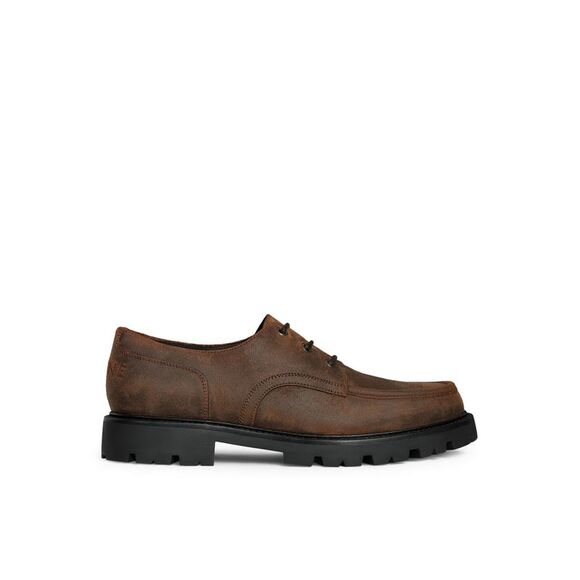 Celine Men Margaret Derby Loafer In Waxed Suede Calfskin
